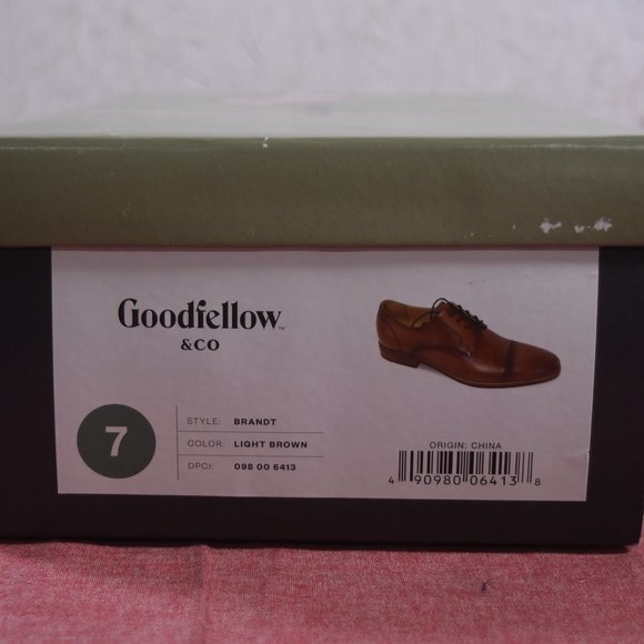 Goodfellow & Co Shoes Mens Brandt Leather Cap Toe Oxford Dress